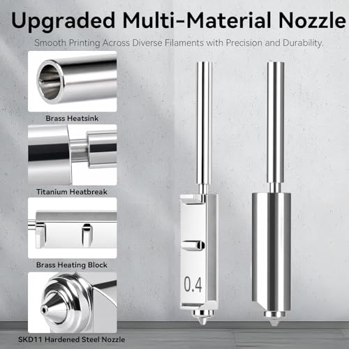 Kobra S1 Max Combo Hardened Steel Nozzle Kit,Quick-Swap 2×0.4mm+0.6mm+0.8