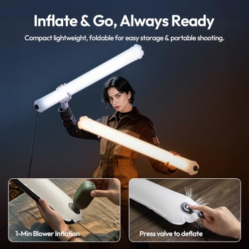 ULANZI UA50 50W Wired Bi-Color Inflatable Light Tube for Photography Large
