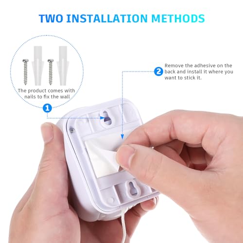 SOLUSTRE LED Lamp with Battery Portable Cabinet Lamp with 3 LEDs and Thread Pull Switch Self-Adhesive Wall Mount Soft Flicker-Free Light for Night Light Wall Cabinet