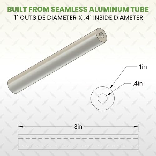 Aluminum Spacer 1" OD x .40" ID x 8" Long Round Spacer 2 Pack