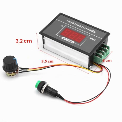 DC 6-60V 12V 24V 36V 48V 30A PWM DC Motor Speed Controller (PWM) Speed Adjustable, Stepless Controller with Start-Stop Switch