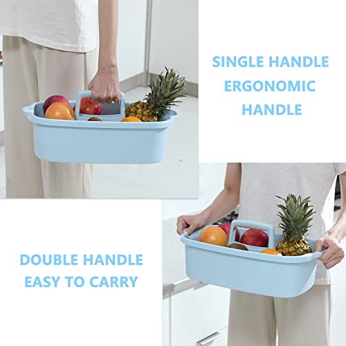 JiatuA large blue cleaning supplies caddy and portable shower caddy basket, 2-pack bucket organizers