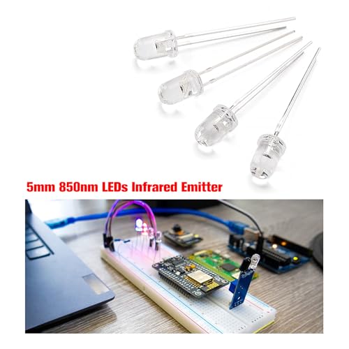 YIXISI 50 pieces 5 mm 850 nm LED infrared emitter, infrared diode LED emission, IR emission diode 5mm – 850nm IR transmitter