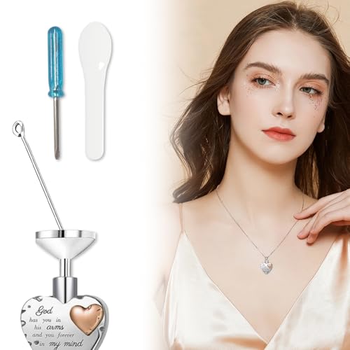 NIIIYTYB Cremation Funnel Kit with Spoon and Scoop Mini Funnel Set for Filling Ashes in Urn Necklaces Tiny Glitter Funnels for Small Capsules Bottles Pill Necklace Keepsake Ash Fill Tools Accessory