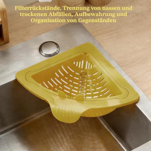 Pack of 2 Strainer for Sinks Magnetic Triangular Drain Basket Drain Strainer Kitchen Sink Strainer Magnetic Sink Baskets for Hanging Storage Rack Removable Sink Strainer for Professional Kitchens