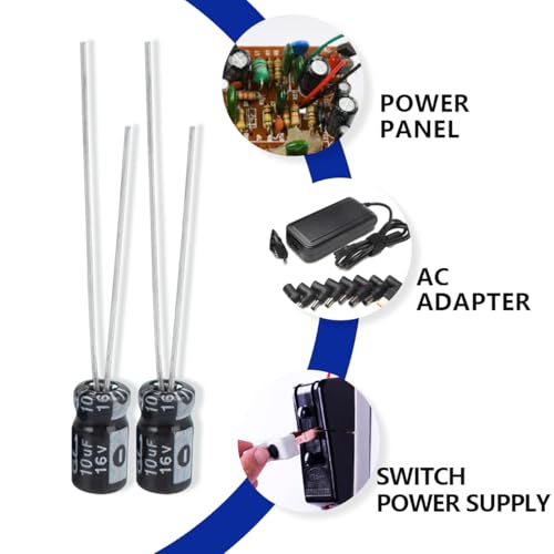 Electrolytic Capacitors 10uF 16V Aluminum Radial Electrolytic Capacitors Pack of 50 16V 10uF