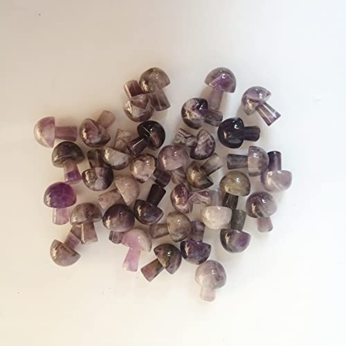 7 Pcs Amethyst Mini Hand Carved Gemstone Mushrooms Crafts Healing Chakra Decor Statue,Mushroom Crafts for Healing Chakra Reiki Balancing Home Decoration 0.8 Inches