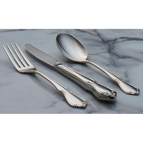 Oneida Chateau Dinner Forks Silverware Set for 4, Flatware Dinner Forks, Set of 4