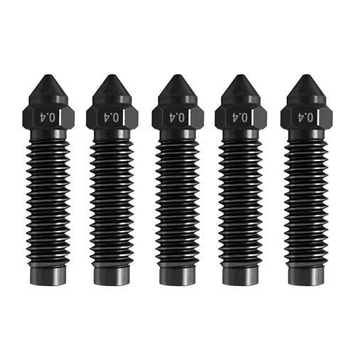 IdeaFormer Centauri Carbon Hardened Steel Nozzles, 0.4 mm, Hardened Steel Nozzle with 2 Silicone Nozzle Brush, Extruder Hotend Nozzles for Elegoo Centauri Carbon, Pack of 5