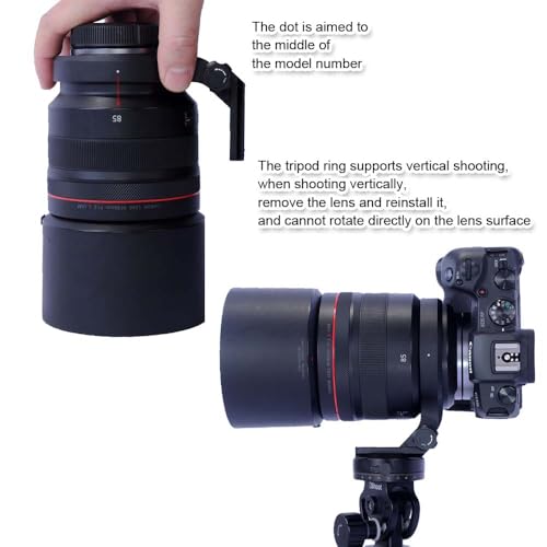 iShoot Lens Collar Tripod Mount Ring Compatible with Canon RF 85mm F1.2L USM DS, RF 85mm F1.2L USM, Support Vertical Shoot, Arca-Swiss Fit Quick Release Plate Bracket for Arca Fit Clamp & Stabilizer