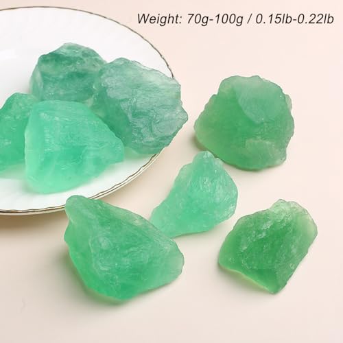 Erliway 1 Pc 0.15-0.22 lb Green Fluorite Raw Stone for Tumbling, 2-3''