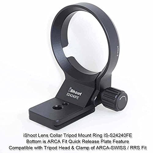 iShoot Tripod Mount Ring Lens Collar Support Bracket Holder Compatible with Sony FE 24-240mm F3.5-6.3 OSS, 24-70mm f/4 ZA OSS, 24mm f/1.4 GM, 10-18mm f/4 OSS, 16-35mm F4 ZA OSS, 18-135mm f/3.5-5.6 OSS