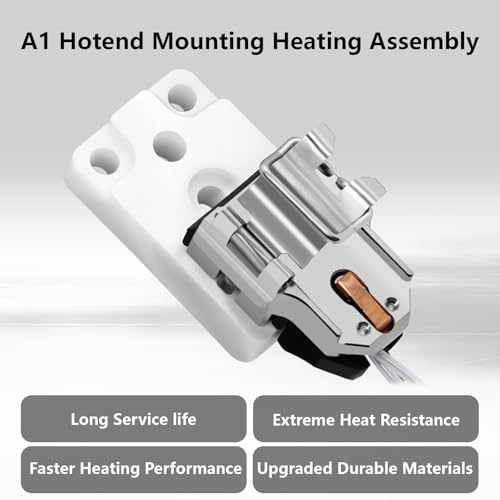 Upgraded A1 Hotend Heating Assembly, Ceramic Zirconia Base & Ceramic Heater & Thermistor Component Hot End Heating Element Mounting Assembly Kit for Bambu Lab A1, A1 Mini D3 Printer