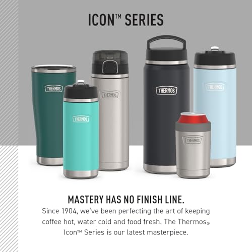 THERMOS ICON SERIES, Stainless Steel Dual Temperature Beverage Bottle, 40 oz, Granite 40 Ounces Graphite