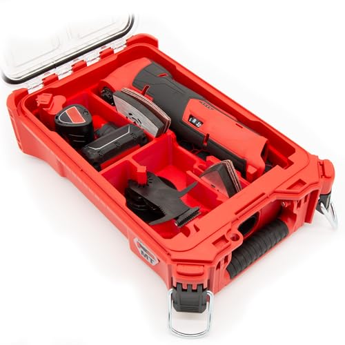 Packout compact tool organizer for Milwaukee M12 Fuel oscillating multi-tool, accessories, and batteries; box and tools not included