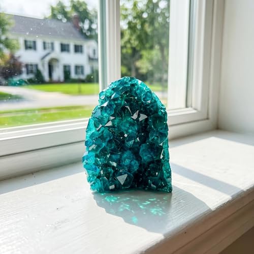 1Pc Lake Blue Geode Crystal Cluster - Unique Crystal Decor for Home Decor, Crystal Collections, Meditation (100-200g) 100-200g
