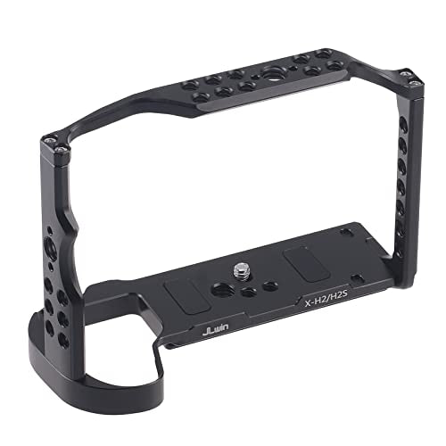 FocusFoto Camera Cage Video Filmmaking Stabilizer Rig Aluminium Alloy Extension Frame with Cold Shoe and 1/4" 3/8" Screw Mouting for Fujifilm X-H2/X-H2S Camera