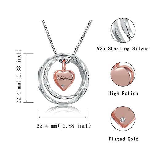 Sterling Silver Cremation Necklace for Ashes Keepsake for Women Rose Husband