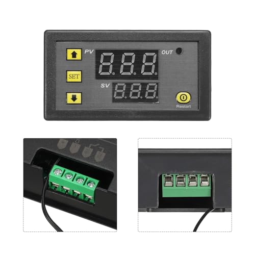 QUARKZMAN W-3230 10A DC 24V Digital LED Temperature Controller Thermostat Heating and Cooling Control Switch for Fridge Greenhouse Farm Pack of 2