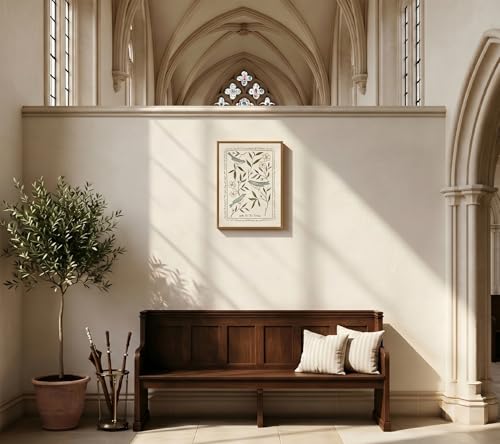 Floating Framed Look At The Birds Canvas Wall Art, Bible Matthew 6:26 Painting Picture Wall Decor, Christian Bird Poster Printed Artwork for Living Room Church Bedroom Home Decoration 12x16in Bible Birds 16"L x 12"W