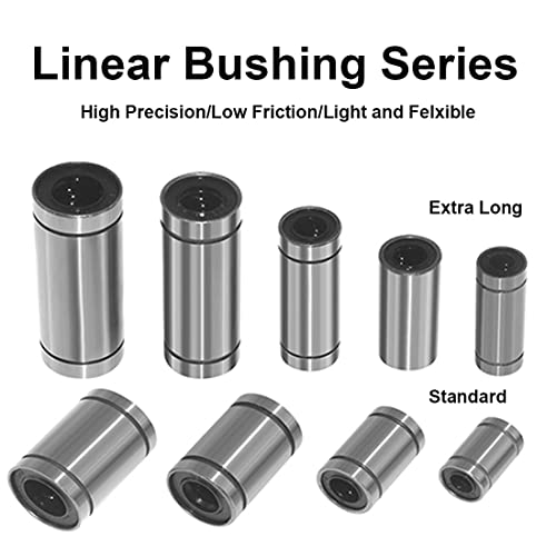 HiPicco Linear Ball Bearings, LM5UU 5mm Linear Motion Bushing Double Side Rubber Sealed Rod Liner Shaft Parts for CNC Machine 3D Printer 12 Pack