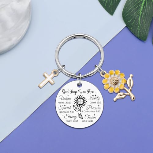 Christian Keyring Women Bible Verse Keyring Inspirational Religious Gifts for Men Women Teens Spiritual Gifts Religious Biblical for Girls Faith Based Gift Bible Accessories Christmas Baptism Gift