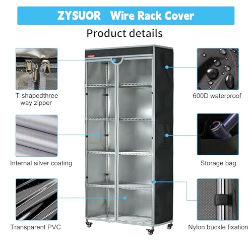 Shelf Cover Wire Shelving Rack Dust Cover, Fits 36"Wx14"Dx54"H