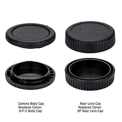 Long Soft Eyecup Eye Cup Eyepiece Viewfinder & 2-Pack RF Mount Body Cap Rear Lens Cover Cap for Canon EOS R3 Mirrorless Camera