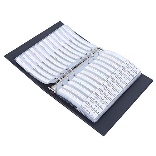 Electronic Component Sample Book, 0201 SMD Resistor Sample Book, 170 Values Resistor Kit 50 Each 1% Accuracy in Storage Book Case, Record Books