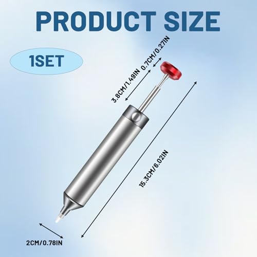 Desoldering Pump, Soldering Pump, Desoldering Pump, Super Suction Soldering Suction, Desoldering Iron, Desoldering Tool, Soldering Vacuum Soldering Remover Tool, with 2 Silicone Nozzles Desoldering