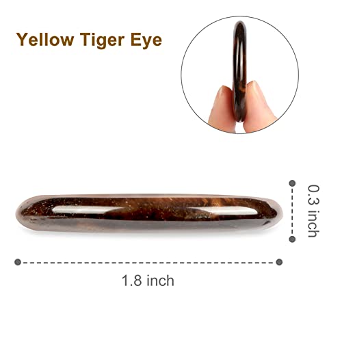 Artistone 1.5" Tiger Eye Crystal Thumb Worry Stone Pocket Palm Stone Healing Crystal for Stress, Meditation Reiki, Calming Stone Gifts Yellow Tiger Eye
