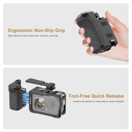 Handle Grip Kit for DJI Osmo Action with Metal Cage Cage Kit for DJI Osmo Action 5 Pro/4/3