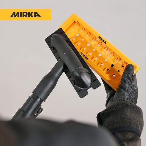 Mirka DecoSander swivel assembly with 180° flexible sanding head and adjustable angle controliyanas