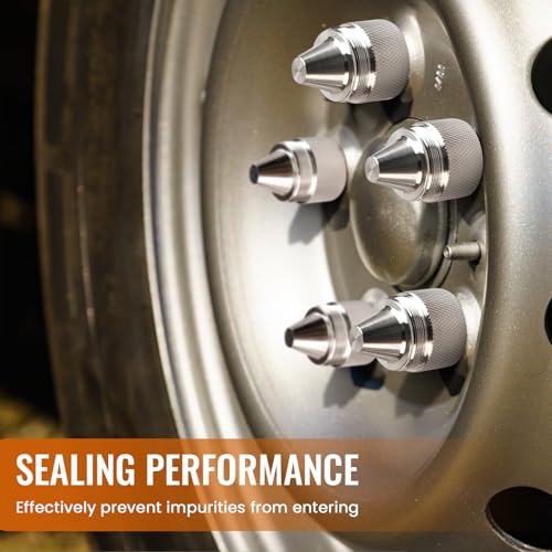 Generic cone shaped stainless steel aluminium replacement sealed end lug nuts, 1/2 and 5/8 inch, silver