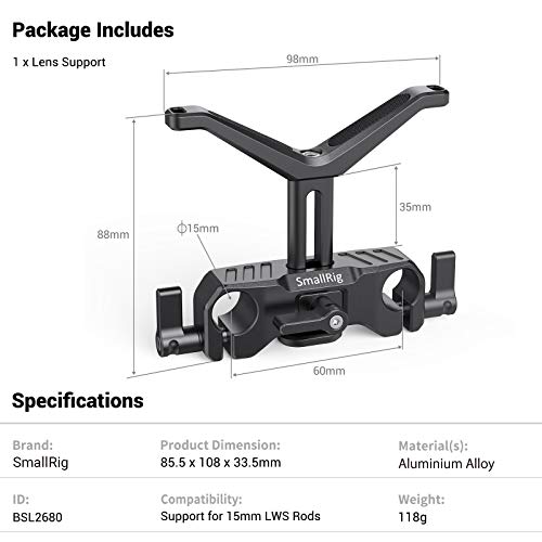 SmallRig 15mm LWS Universal Lens Support - BSL2680