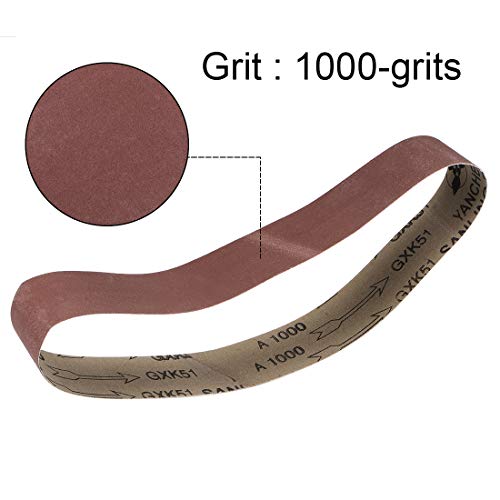 sourcing map 10 x 2 inch x 27 inch Overlap Connect Sanding Belts Grit 1000 Aluminum Oxide | Aluminum oxide, grit 1000