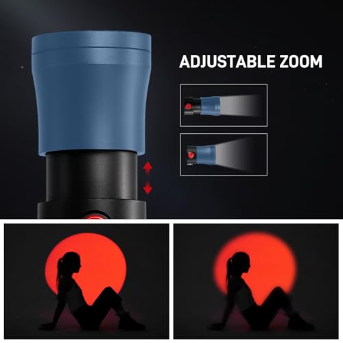 GVM PZ10C RGB Photography Flashlight, 12W Portable LED Video Spotlight, 4 Colors & 20 GOBO Effects, CRI95+, 7500mAh Battery, Handheld Camera Light for Photography, Filming & Studio, USB