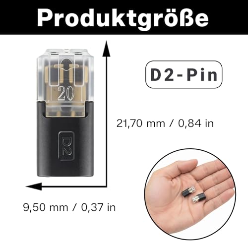 Pack of 30 2 Pin 18-22AWG Cable Connector D Fast Connection | No soldering, waterproof cable connector, 2 pin, connector for car, LED, motorcycle, mobile home, 12/24 V applications d small 2 pin (30)