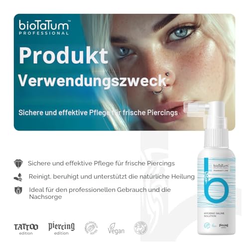 Hygienic Piercing Spray Saline Solution - Clean Skin Piercing Spray/Piercing Care Spray - Piercing Aftercare - After Piercing Solution for Ears, Nose, Body, Belly Button Piercings One Size