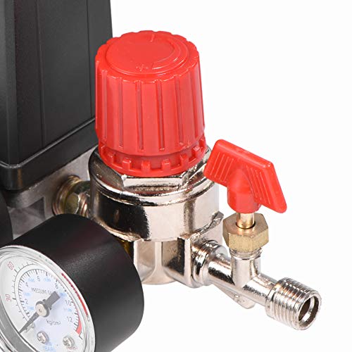 Air Compressor Pressure Switch - VIFER Small G1/8 Air Compressor Valve Regulator with Gauges