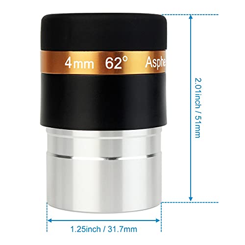 SVBONY T2 T Ring Adapter and T Adapter Bundle with SVBONY Eyepieces 4mm Telescopes Lens for 1.25 inches Astronomic Telescopes