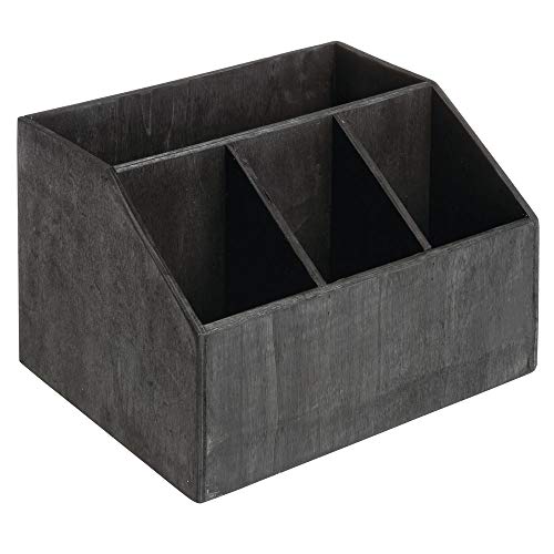 American Metalcraft PWBC7 Poplar Wood Caddy, Black, 7 1/2-Inches 7-1/2" L