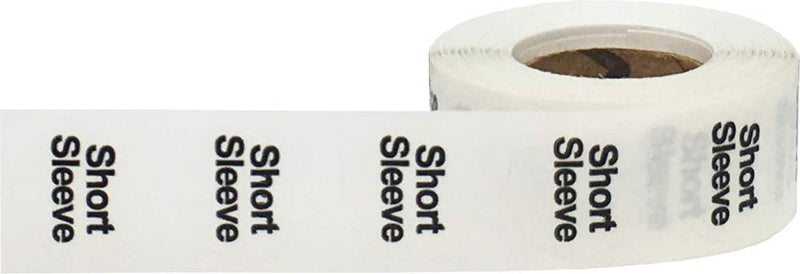 Clear Circle Short Sleeve Clothing Size Stickers - 3/4 Inch Round, 500 Clear Plastic Adhesive Labels Per Roll for Retail Apparel, Clothing Organization, and Inventory - Made in the USA