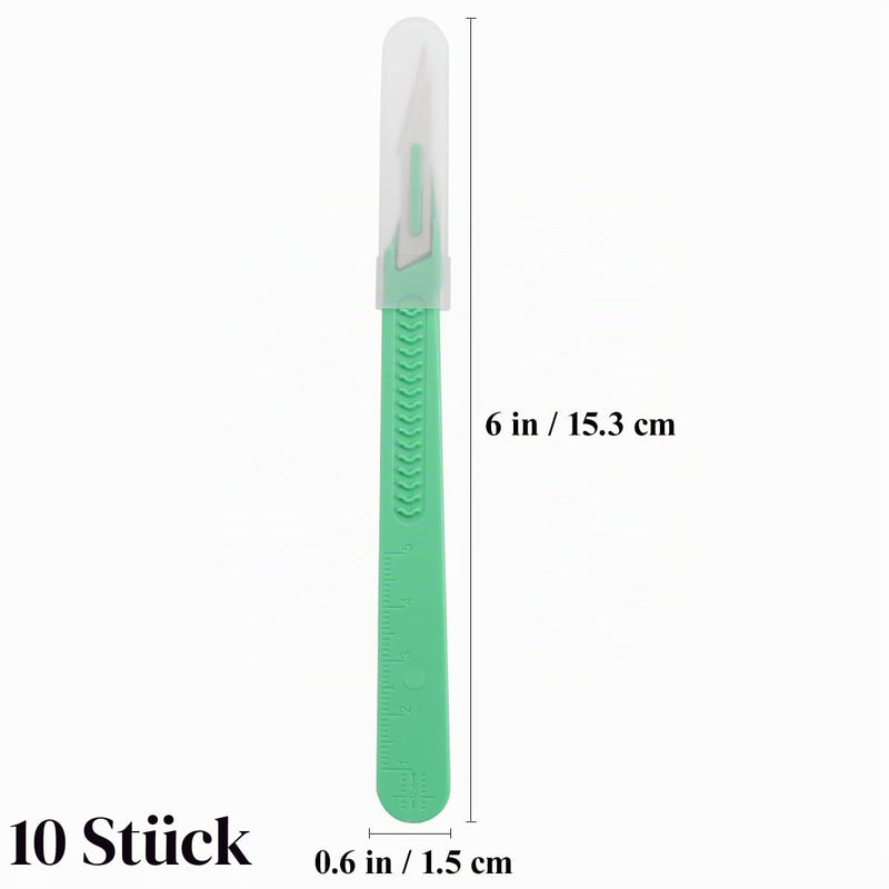UKCOCO Disposable Plastic Surgical Scalpel Knives Multifunctional Carving Knife Tools Scrapbooking Craft Disposable Scalpels with Individually Packed Pack of 10