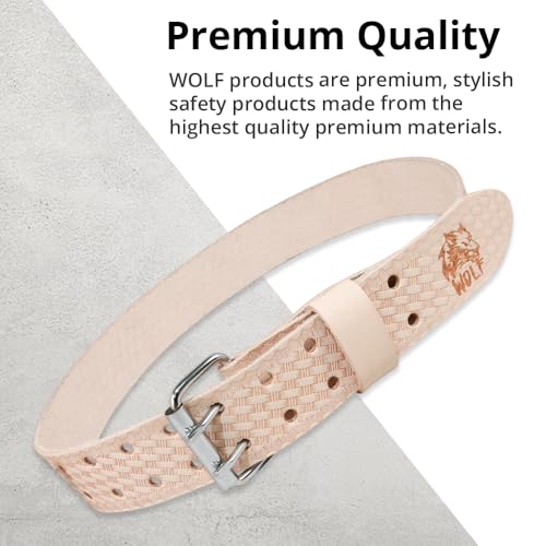 WOLF XP WTH2160I Heavy-Duty Genuine Leather Work Belt | 2-inch Wide Tool Waist Belt | Cinturón de Cuero de Trabajo Para Hombres | Tool Belts for Men | Contractors Handyman Construction Medium