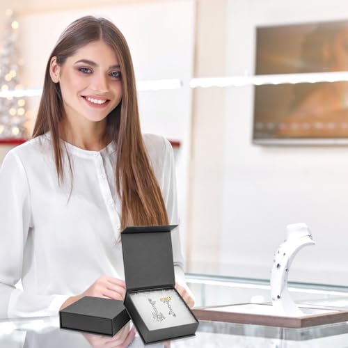 Jewelry Gift Boxes, 20 Pack 3.5x3.5x1.18 inch Small Jewelry Boxes, Small Gift Box for Necklaces Bracelet Earring Ring Gift packaging(Black) black1