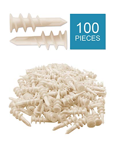 IMSCREWS 200-piece plastic self-drilling drywall anchors with screws, 13x42mm assortment kit