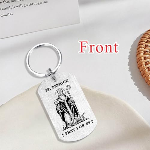 Alotozo St. Patrick Gifts - Saint Patrick Keychain for Mens, Patron Saint of Missionaries Engineers Gifts, St. Patrick's Day Birthday Key Chain for Irish Friend