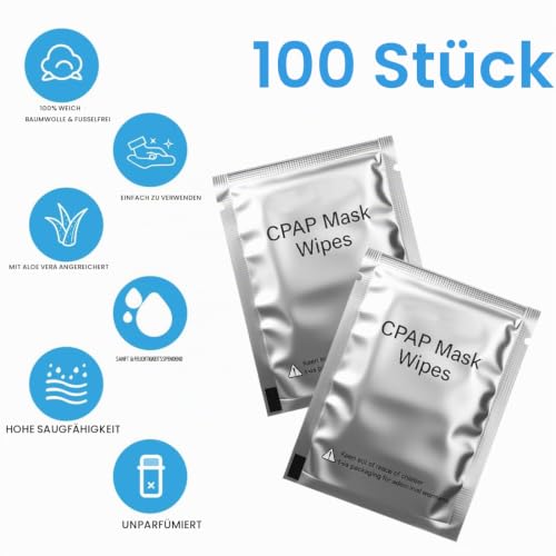 CPAP Mask Wipes Pack of 100 CPAP Cleaning Wipes Wet Wipes for CPAP Mask and Accessories CPAP Cleaning 7.1 in x 5.9 in