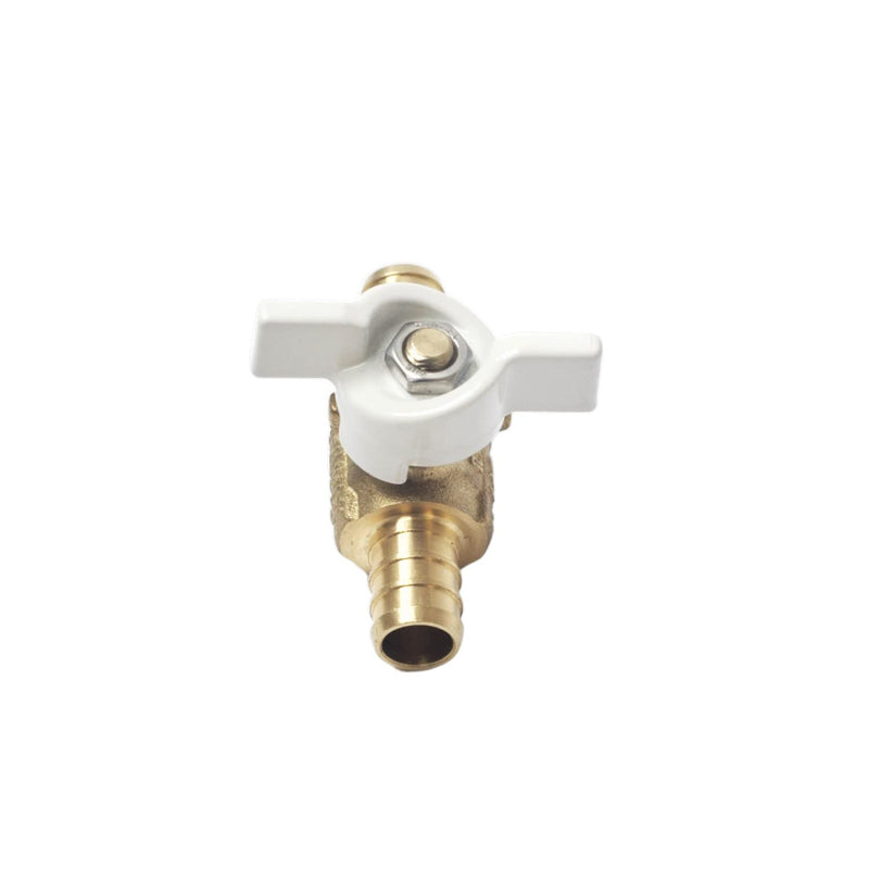 [Australia - AusPower] - 1/2-in Brass Pex Ball Valve, 1/4 Turn Pex Shut Off Valve with White T-handle,1/2" Mini Brass Pex Barb Valve for Pex Tubing for Hot or Cold Water- (2-Pack) 2 